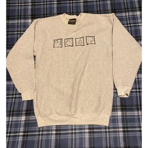 Vintage B-Wear Sports Wear Golf Graphic Sweatshirt Mens Large Gray Crewneck USA